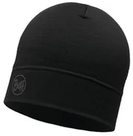 Czapki i chusty sportowe męskie - Buff Czapka do biegania LIGHTWEIGHT MERINO WOOL HAT Solid Black - miniaturka - grafika 1