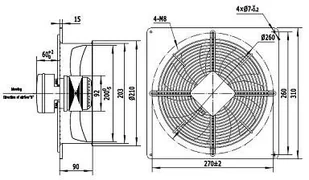 Wentylator przemysłowy wyciągowy YWF-2E-200B-92/15-B + Regulator obrotów Wentylator wyciągowy 200mm + regulator obrotów - Wentylatory przemysłowe - miniaturka - grafika 2