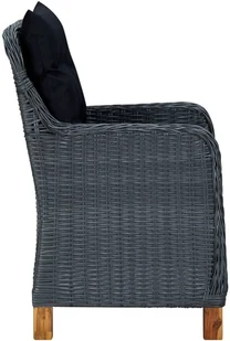 vidaXL 7-cz. zestaw mebli ogrodowych, poduszki, rattan PE, ciemnoszary 3060165 - Meble ogrodowe - miniaturka - grafika 8