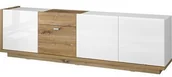 Szafki RTV - Helvetia Komoda RTV LARS 41 Biały + dąb Flagstaff jasny 249FKX41 - miniaturka - grafika 1