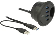 Switche - Delock 62868 huby i koncentratory USB 3.0 (3.1 Gen 1) Type-A 5000 Mbit/s Czarny, Hub USB - miniaturka - grafika 1