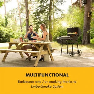 Klarstein Beef Brisket smoker grill wędzarnia termometr kółka osłona, czarny GQ8-Beef Brisket - Grille Klarstein Beef Brisket smoker grill wędzarnia termometr kółka osłona, czarny GQ8-Beef Brisket - Grille - miniaturka - grafika 2