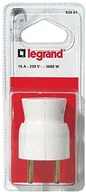Kostki, złączki, wtyczki - Legrand 093901 Plastikowa wtyczka z ziemią, wyjście kabla od dołu, biały LEG93901 - miniaturka - grafika 1
