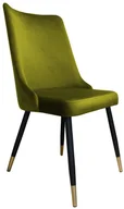 Krzesła - Atos Krzesło CYPRIAN 2 BL VELVET GOLD oliwkowe w stylu glamour VICTORGOLD-BL75 - miniaturka - grafika 1