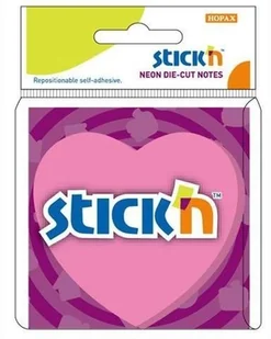 Stick`N Notes samoprzylepny 70x70mm RÓŻOWE SERCE - Artykuły biurowe - miniaturka - grafika 3