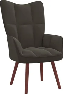 vidaXL Fotel ciemnoszary obity aksamitem 328052 - Fotele - miniaturka - grafika 3