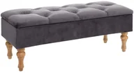 Ławki do przedpokoju - Atmosphera Ławka tapicerowana HIVER welurowa kolor antracytowy 157190B - miniaturka - grafika 1