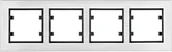 Klawisze i ramki - Schneider LUMINA-PASSION-Ramka-4-krotna-pozioma-aluminium-srebrne WL9242 - miniaturka - grafika 1