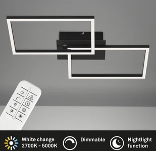 Briloner Lampa sufitowa LED Frame CCT, czarna, 50x39cm - Lampy sufitowe - miniaturka - grafika 5