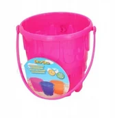 Zabawki do piasku - Wiaderko Do Piasku Na Plażę Zamek 15cm Różowe - miniaturka - grafika 1