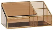 Kosmetyczki, organizery i kuferki - Hübsch Szklany organizer TINT Hübsch 26 cm miedź - miniaturka - grafika 1