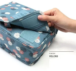 Inna Marka ORGANIZER NA KOSMETYKI, KOSMETYCZKA ROZKŁADANA NIEBIESKA W KWIATY KS18WZ1 - Kosmetyczki, organizery i kuferki - miniaturka - grafika 7