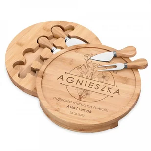 Murrano Deska drewniana do sera zestaw akcesoria grawer dla mamy DSK-SER2-012 - Deski do krojenia - miniaturka - grafika 2
