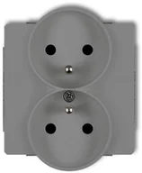 Gniazdka elektryczne - Karlik Deco szary mat gniazdo podwójne z uziemieniem 27DGPR-2z 27DGPR-2z - miniaturka - grafika 1