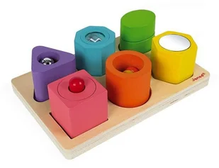 Janod KSZTAŁTY I DŹWIĘKI drewniana układanka sensoryczna J05332 - Układanki dla dzieci - miniaturka - grafika 18