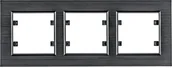 Klawisze i ramki - Hager LUMINA-PASSION-Ramka-3-krotna-pozioma-aluminium-czarne WL9233 - miniaturka - grafika 1
