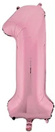 Baby shower i roczek - Unique Party Supplies Unique impreza Supplies 86,4 cm Giant folia Baby Pink Numer 1 balon 54453 - miniaturka - grafika 1