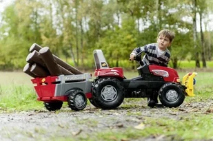 Rolly Toys Traktor Junior Rt Czerwony Z Przyczepą - Jeździki dla dzieci - miniaturka - grafika 9