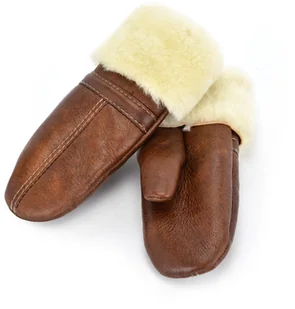 TMC Naturalleather Ciepłe brazowe rękawiczki skórzane z jednym palcem dziecięce - Rękawiczki dla dzieci - miniaturka - grafika 2