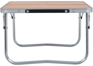 VidaXL Składany stolik turystyczny, brązowy, aluminiowy, 60x40 cm 48186 VidaXL - Meble turystyczne - miniaturka - grafika 3