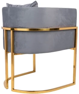 Fotel biurowy, krzesło biurowe King Home Fotel CHLOE VELVET ciemny szary welur chrom podstawa złota MSE011000303.V23 - Fotele i krzesła biurowe - miniaturka - grafika 4