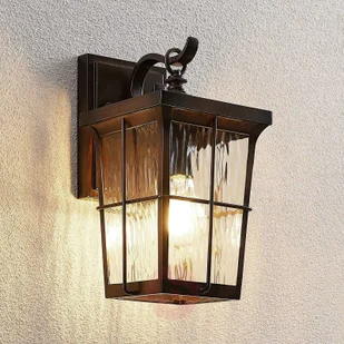 Lindby Lindby Charmaine kinkiet zewnętrzny latarnia brąz - Lampy ogrodowe - miniaturka - grafika 5