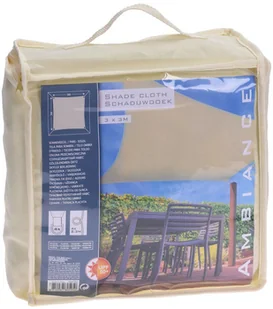 Ambiance Przeciwsłoneczny ŻAGIEL ogrodowy parasol + linki 3 m KREMOWY 339094 - Parasole ogrodowe - miniaturka - grafika 2