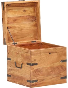 vidaXL Skrzynia, 40x40x40 cm, lite drewno akacjowe vidaXL - Pudła i pojemniki do przechowywania - miniaturka - grafika 26