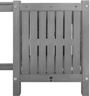 vidaXL Ławka ogrodowa z 2 donicami 150 cm, lite drewno akacjowe, szara - Ławki ogrodowe - miniaturka - grafika 5