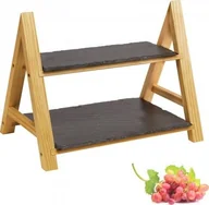 Tace i patery - Westmark Stojak na ciasto/przekąski łupek i bambus 2 poziomy 69692260 - miniaturka - grafika 1