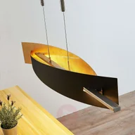 Lampy sufitowe - Lampenwelt COM Lampa wisząca LED Marija, pionowa osłona, rdzawa - miniaturka - grafika 1