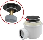 Syfony - Alca plast Syfon brodzikowy CLIK/CLAK 50 mm czarny-mat AQ/A465BLACK-50 - miniaturka - grafika 1