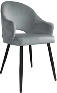 Krzesła - Atos Krzesło JENISEJ VELVET szare do salonu w stylu glamour VELVET-MG17 - miniaturka - grafika 1