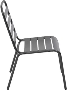 vidaXL Sztaplowane krzesła ogrodowe, 2 szt., stal, ciemnoszare, listwy - Fotele i krzesła ogrodowe - miniaturka - grafika 5
