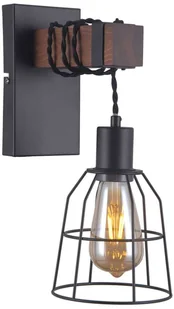 Italux Kinkiet Reda 1 x 60 W E27 czarny / drewno WL-4793-1-L - Lampy ścienne - miniaturka - grafika 2