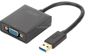 Inne akcesoria audio-wideo - Digitus DA-70840 przejściówka USB 3.0 VGA Czarny, Adapter 4016032390725 - miniaturka - grafika 1