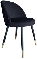 Krzesła - Atos Krzesło TANEW VELVET GOLD czarne w stylu glamour na metalowych nogach TRIX-GOLD-MG19 - miniaturka - grafika 1