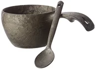 Filiżanki - Relags kupilka filiżanka 210 ML kubek z łyżeczką, czarny 024620 - miniaturka - grafika 1