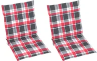 Poduszki ogrodowe - vidaXL Poduszki na krzesła, 2 szt., czerwona krata, 100x50x4 cm - miniaturka - grafika 1
