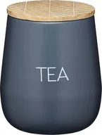 Pojemniki kuchenne - NoName dzbanek do przechowywania herbaty 15 x 12,5 cm drewno/stal szara twm_930456 - miniaturka - grafika 1