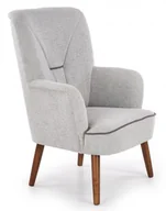Fotele - Halmar Fotel wypoczynkowy jasny szary BISHOP na drewnianych nogach - miniaturka - grafika 1