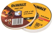 Tarcze do pił - DeWalt Zestaw tarcz tnących ze stali nierdzewnej, 115 x 22,2 x 1,0mm, 10 szt. DT3506-QZ - miniaturka - grafika 1
