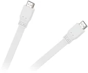 Kable - CABLETECH KPO3725-1.8 Kabel HDMI-HDMI płaski biały 1.4v 1.8m LEC-KPO3725-1.8 - miniaturka - grafika 1