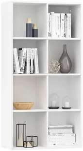 vidaXL Regał na książki/szafka, biały, 66x30x130 cm, płyta wiórowa - Regały - miniaturka - grafika 3