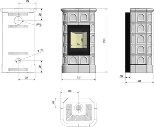 Ekoprojekt 300 Piec wolnostojący 8kW kolor kafel krem spełnia anty-smogowy 30060531 - Piece wolnostojące - miniaturka - grafika 2