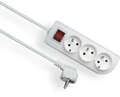 Przedłużacze i rozgałęźniki - Elgotech Przedłużacz 3 gniazdowy z uziemieniem i wyłącznikiem 3x1 6m Biały PSN-306W - miniaturka - grafika 1