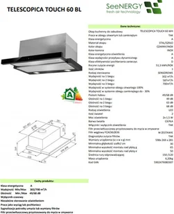 SeeNERGY Telescopica Touch 60 BL - Okapy kuchenne - miniaturka - grafika 8