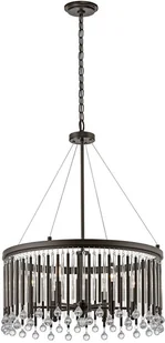 Elstead Lighting Żyrandol LAMPA wisząca KL/PIPER/6P KICHLER okrągła OPRAWA zwis z kryształkami crystal czarny przezroczysty - Lampy sufitowe - miniaturka - grafika 2