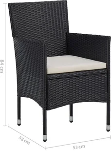 vidaXL 5-częściowy zestaw mebli ogrodowych czarny polirattan i akacja 3058322 - Meble ogrodowe - miniaturka - grafika 13