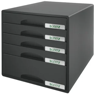 Leitz Pojemnik z 5 szufladami PLUS, czarny 52110095 - Wyposażenie pokoiku dziecięcego - miniaturka - grafika 2